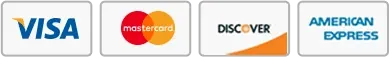 Accepted cards: Visa, Mastercard, American Express, Discover